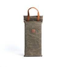 Load image into Gallery viewer, Waxed canvas kneeler, water resistant, industrial stitched leather handle.