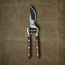 Load image into Gallery viewer, Secateurs by Burgon & Ball for the National Trust. Stainless steel, by pass with wooden handles, presented in gift box.