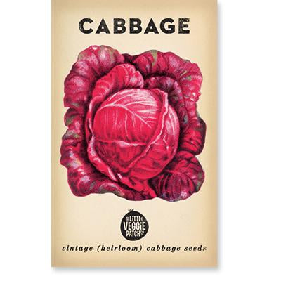 Savoy Purple Cabbage Vintage Heirloom Seeds
