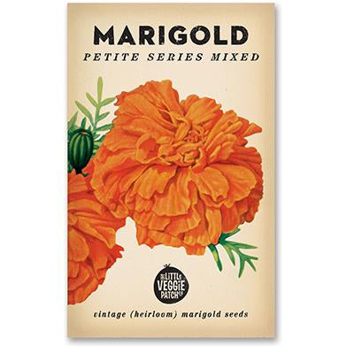 Petite series Mixed Marigold Vintage Heirloom Seeds  by The Little Veggie Patch