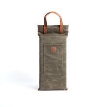 Load image into Gallery viewer, Waxed canvas kneeler, water resistant, industrial stitched leather handle.
