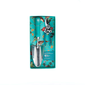 Flora & Fauna gift set by Burgon & Ball includes by pass secateurs and gardening trowel beautifully presented ready for gifting.