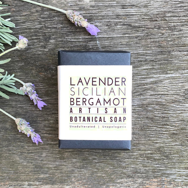 Handmade  Lavender & Sicilian Bergamot Botanical Soap Bar. by The Soapstress.