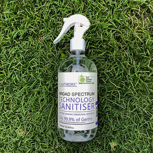 Organic Technology Sanitiser by Plantworx in 500ml spray bottle.